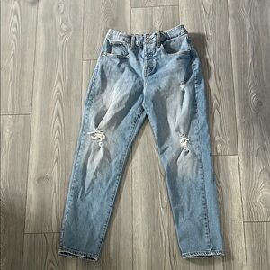 Girls Old Navy Size 14 High Rise Straight Leg Distressed Blue Jeans